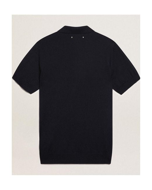 Golden Goose Deluxe Brand Black Classic Collared Polo Shirt for men