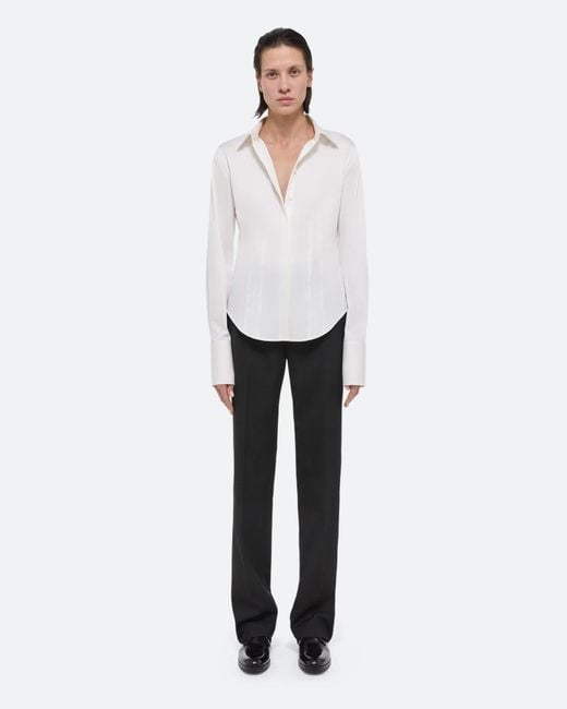Helmut Lang White Fitted Poplin Shirt
