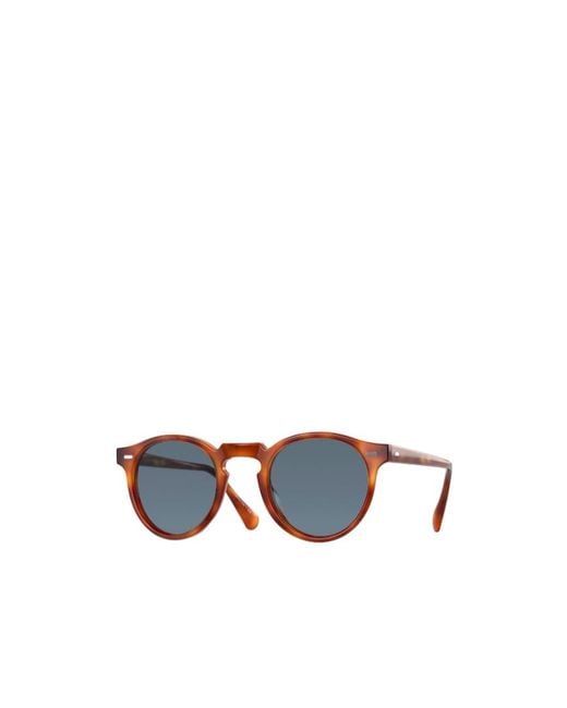 Oliver Peoples Blue Round Frame Sunglasses for men
