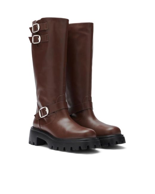 Stuart Weitzman Brown Thick-Heeled Boots