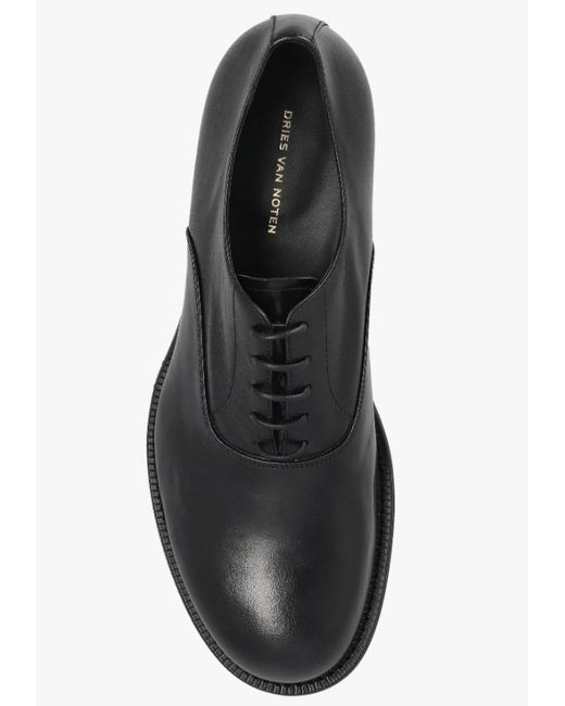Dries Van Noten Black Round-Toe Loafers for men
