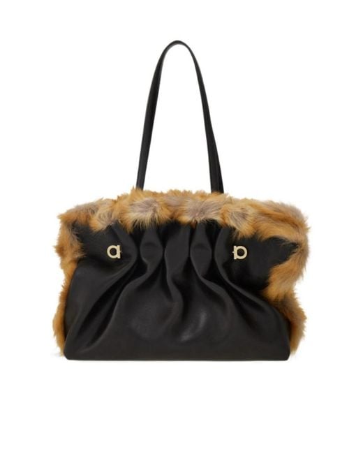 Ferragamo Black Medium Shoulder Bag