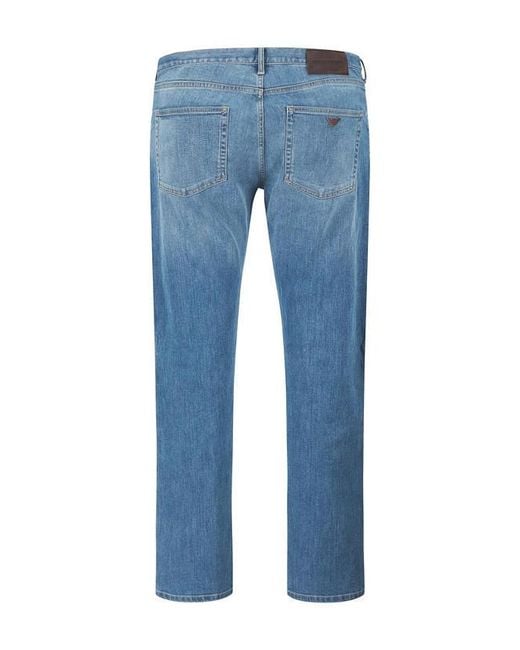 Emporio Armani Blue Logo-Patch Jeans for men