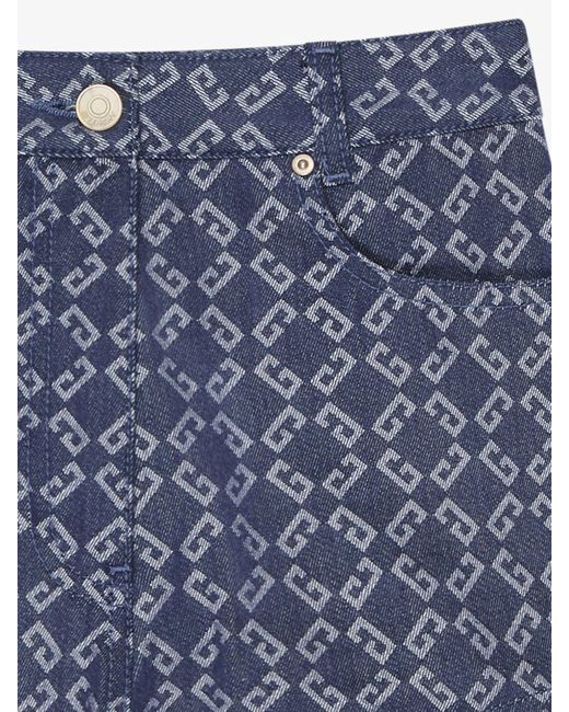 Givenchy Blue Monogram Denim Shorts