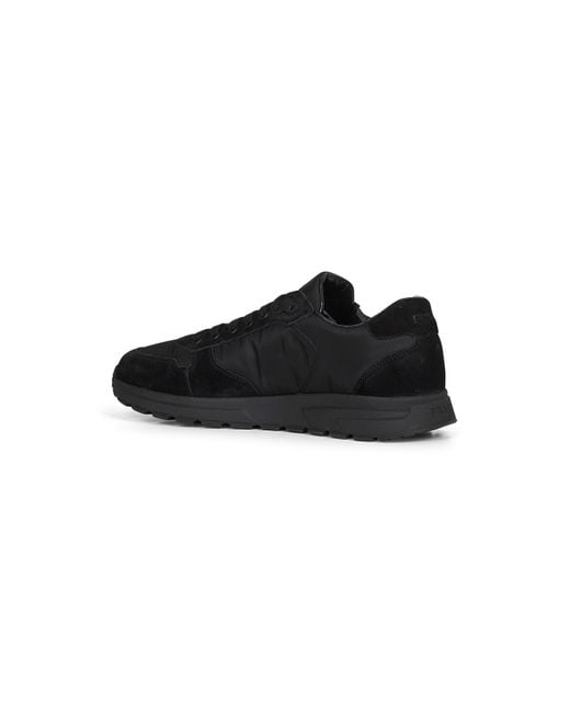 Prada Black Triangle-Logo Lace-Up Sneakers for men