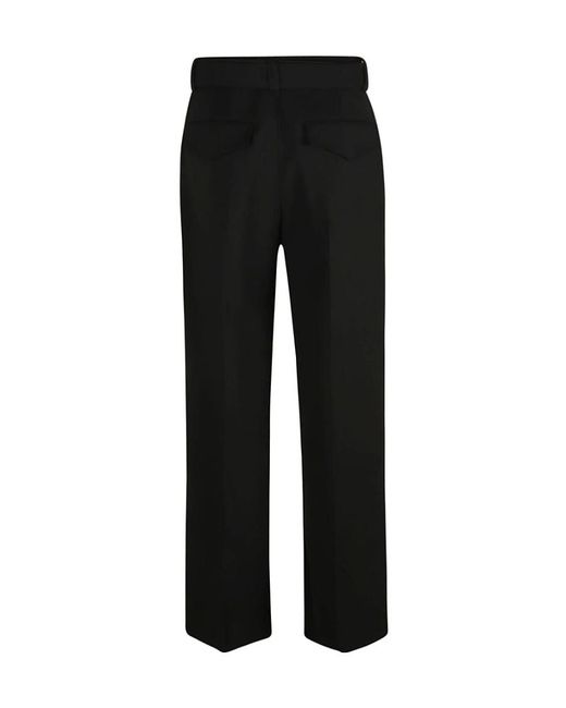 Jil Sander Black Belted Wide-Leg Trousers