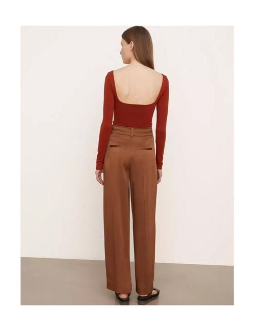 Vince Brown Tailored Wide-Leg Trousers