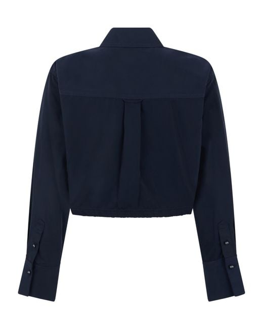 Veronica Beard Blue Wilfred Cropped Shirt