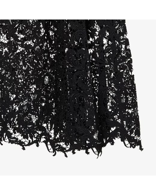 Fendi Black Macrame Lace Skirt