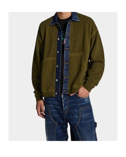 DSquared² Green Button-Down Sweatshirt for men