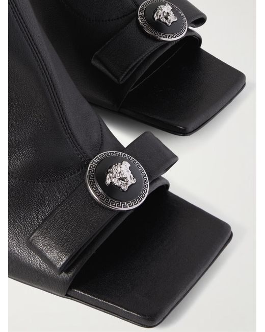 Versace Black Open Toe Ankle Boots
