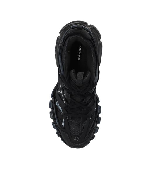Balenciaga Black Track Panelled Lace-Up Sneakers