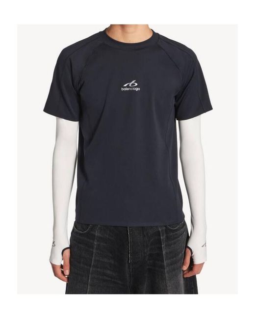 Balenciaga Blue Techwear Crewneck T-Shirt for men