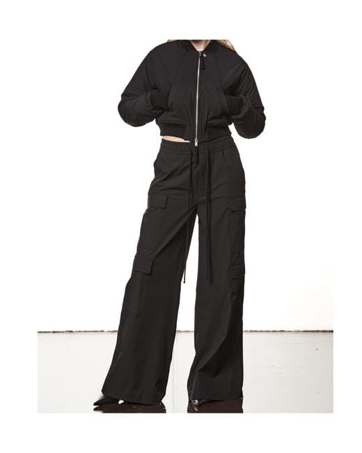 Thom Krom Black Zip-Up Ruched Bomber Jacket