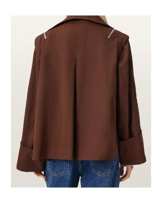 AllSaints Brown Leighton Cotton Utility Jacket
