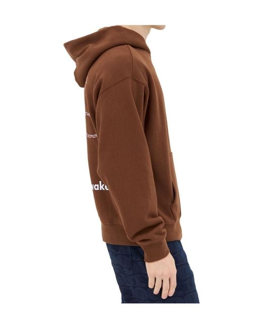 Awake Couture Brown Logo-Print Hoodie for men