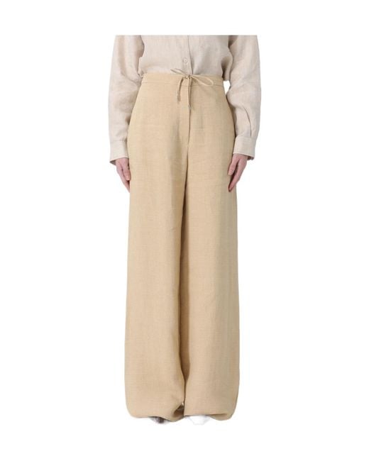 Max Mara Natural Wide-Leg Casual Pants