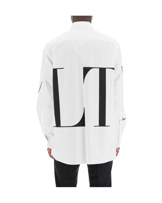 Valentino White Vltn Print Shirt for men