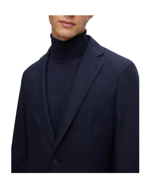 Boss Blue Classic Single-Breasted Quilted Blazer for men