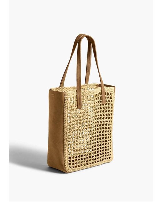 Khaite Metallic Small Zoe Woven-Panel Tote Bag