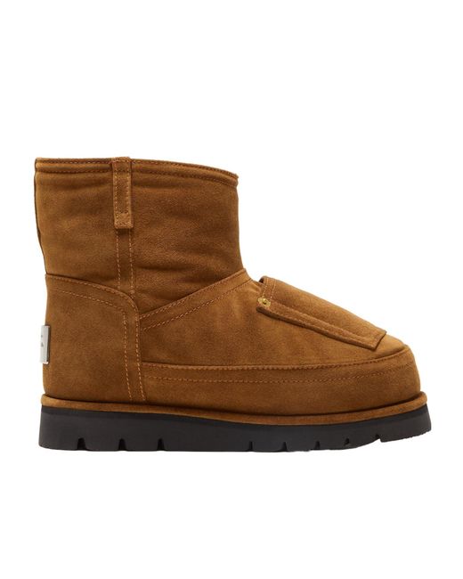Acne Brown Shearling-Lined Leather Boots