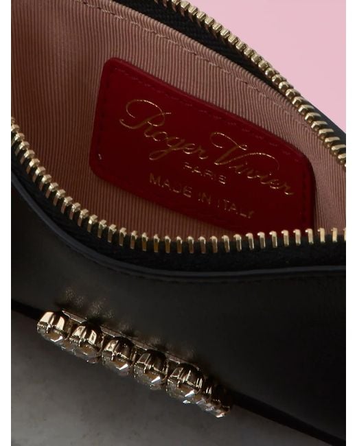 Roger Vivier Black Rhinestone-Embellished Wallet