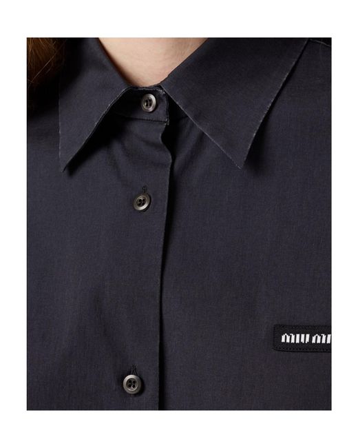 Miu Miu Blue Long-Sleeved Shirt