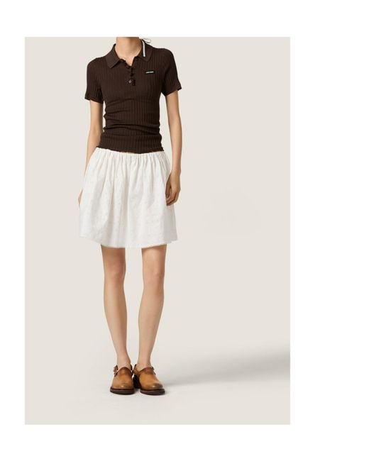 Miu Miu Black Silk Knit Polo Shirt