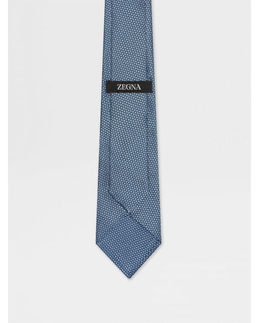 Zegna Blue Jacquard Pattern Tie for men