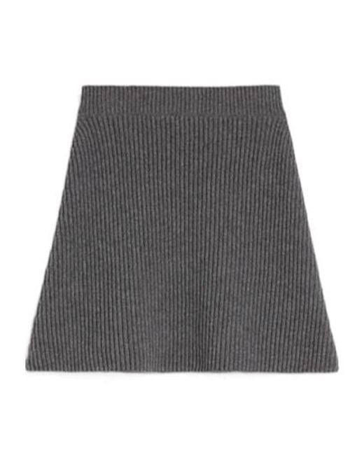 Jil Sander Gray Knit Mini Skirt