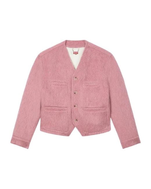 KENZO Pink Collarless Jacket for men