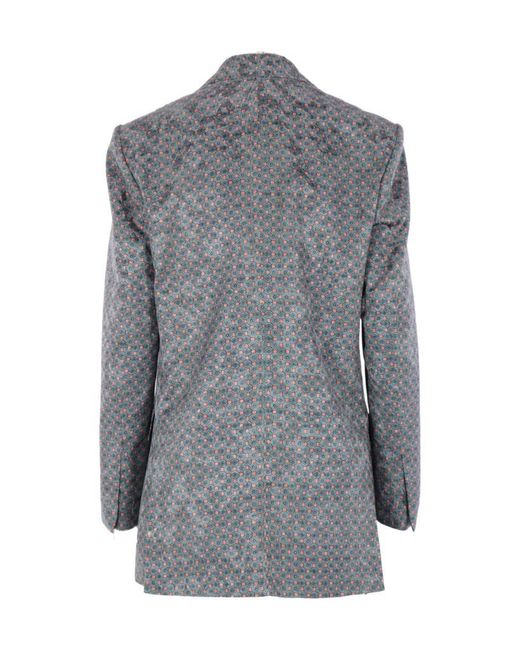 Dries Van Noten Gray Patterned Single-Breasted Jacket