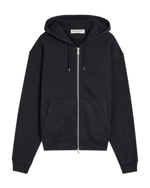 Our Legacy Black Hooded Cotton Sweatshirt for men