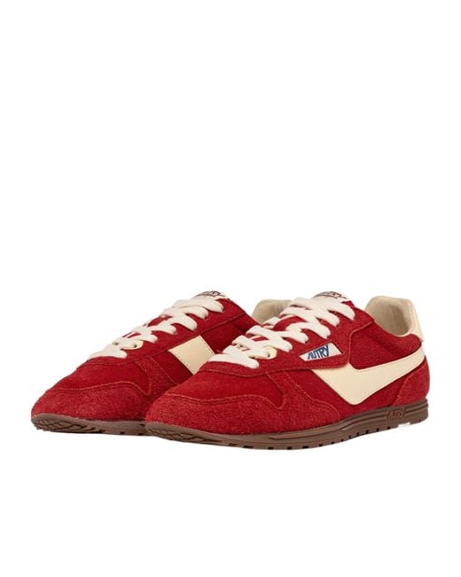 Autry Red Windspin Lace-Up Sneakers