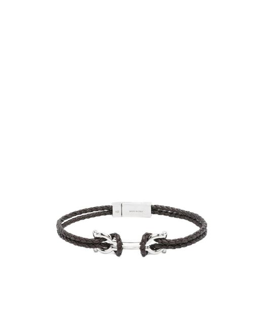 Ferragamo White Braided Bracelet for men