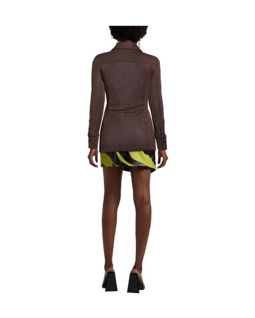 Sportmax Brown Solid Colour Shirts Blouses