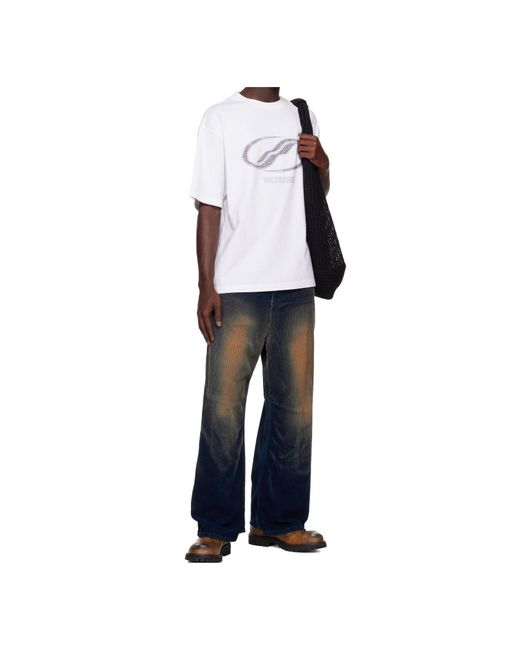 we11done White Sporty Sheldon Graphic-Print T-Shirt for men