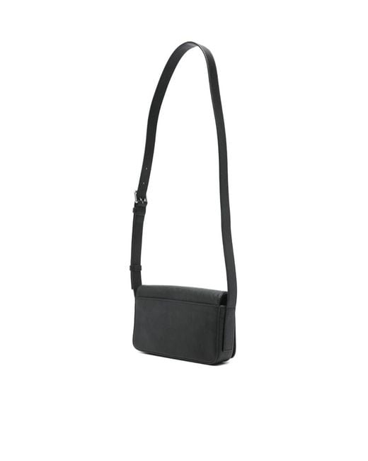 Alexander Wang White Logo Embossed Foldover Top Shoulder Bag