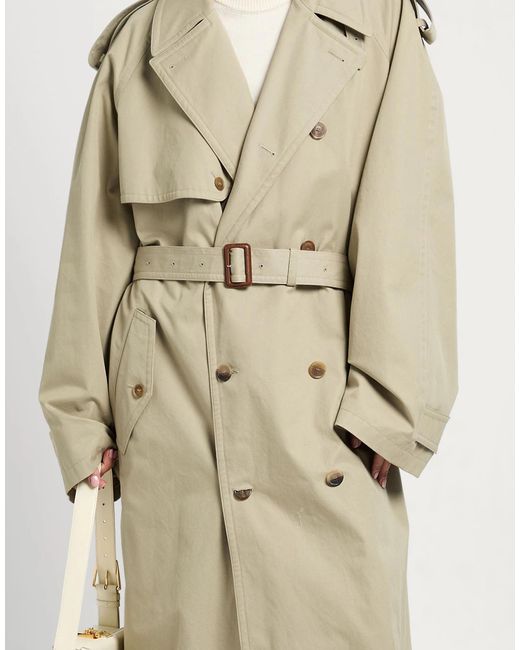 Balenciaga Natural Solid Color Trench Coat