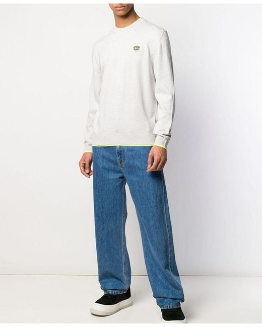 KENZO White Round-Necked Logo Pullover for men