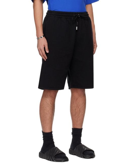 Off-White c/o Virgil Abloh Black Logo Embroidered Drawstring Shorts for men
