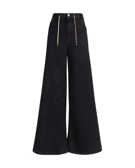 Marni Black Drawstring Wide-Leg Jeans