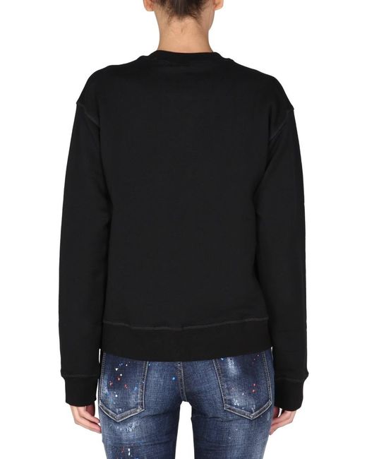 DSquared² Black Graffiti-Print Crewneck Sweatshirt