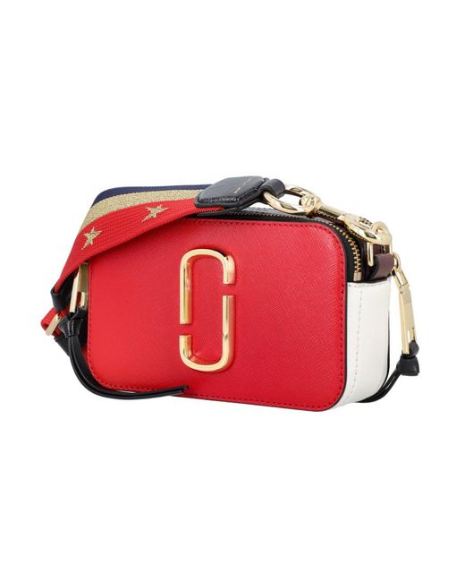 Marc Jacobs Red Snapshot Logo Plaque Crossbody Bag