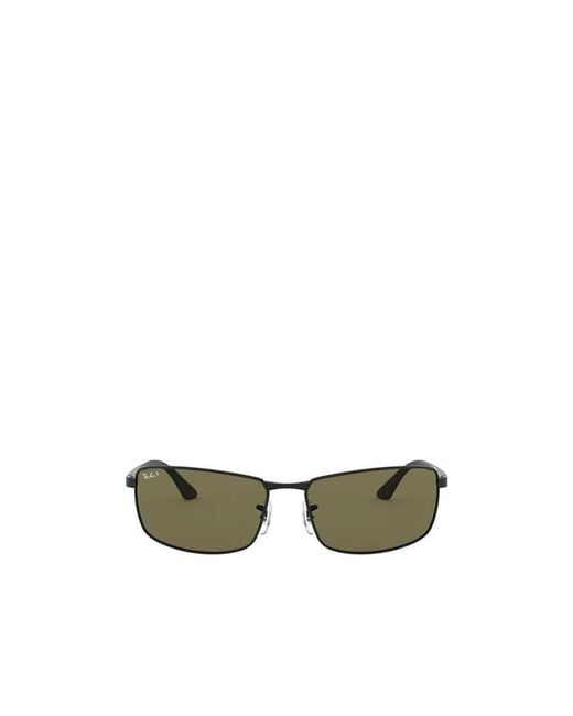 Ray-Ban Green Rb3498 Rectangular Frame Polarised Sunglasses for men