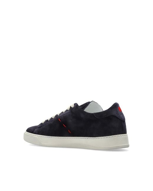 Kiton Blue Lace-Up Low-Top Sneakers for men