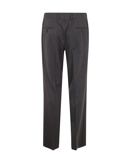 Lardini Gray Pressed-Crease Tailored Trousers for men