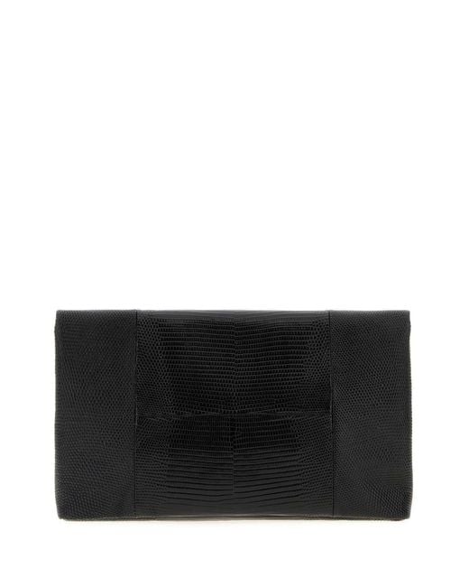 Saint Laurent Black Busta Foldover Top Pouch