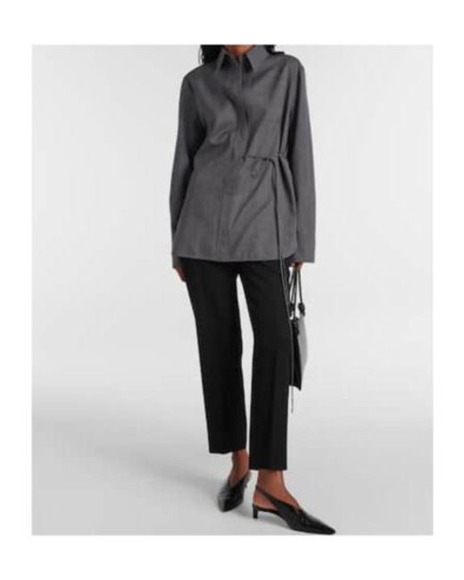 Jil Sander Gray Belted Wool Shirt