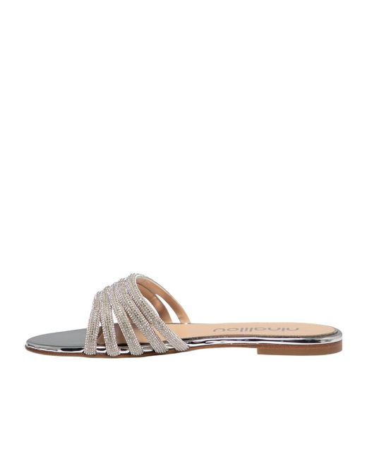 Ninalilou White Elisa Crystal-Embellish Sandals